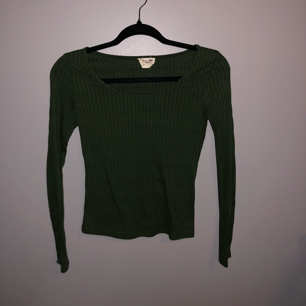 Green Ribbed Pacsun Longsleeve